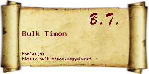 Bulk Timon névjegykártya